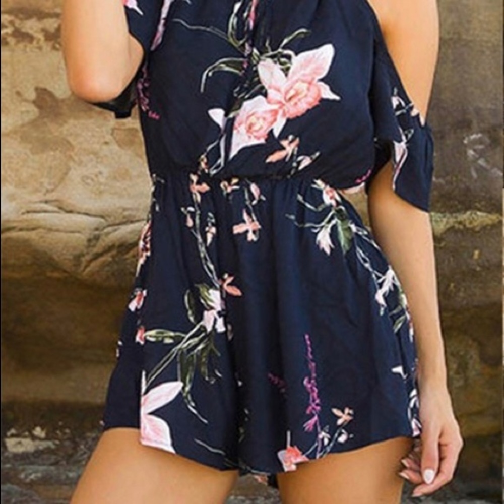 Blue flower print jumper $15 brand new